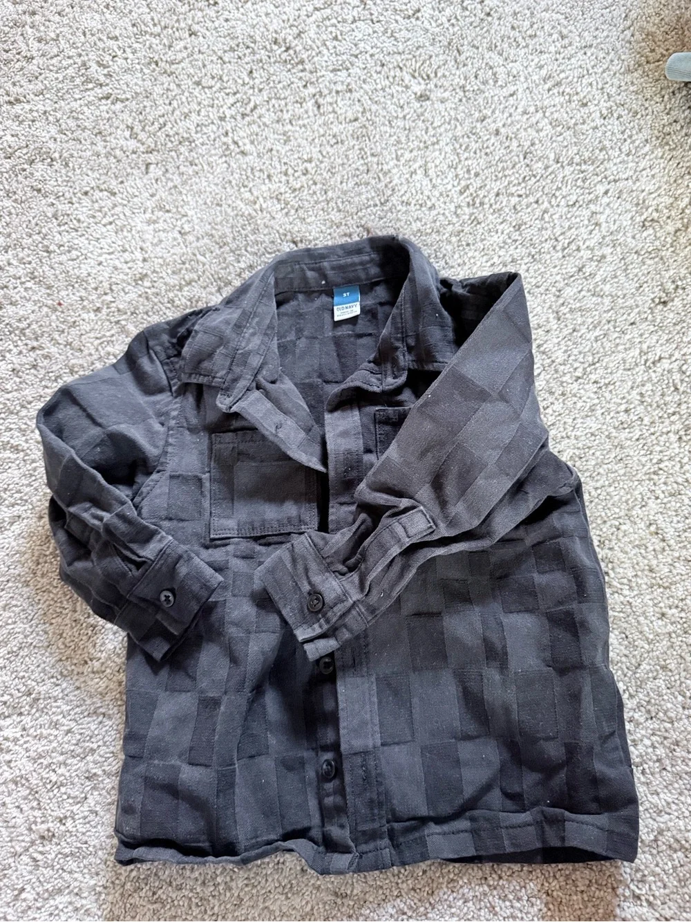 Old Navy Kids Black Checker-Pattern Shirt Jacket